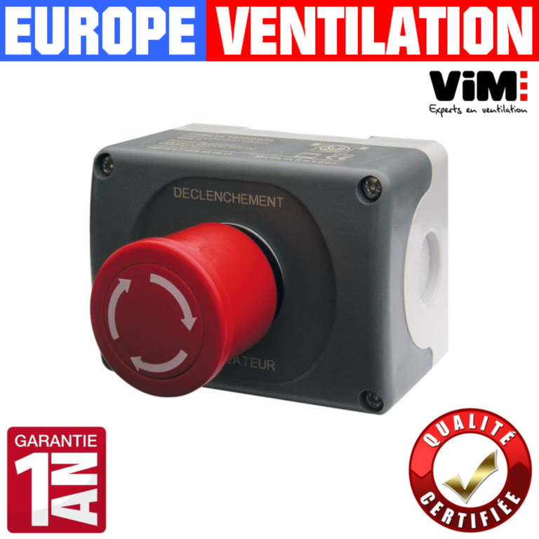 bouton coup de poing marche forcee hotte restaurant 230v - 660v cuisine professionnelle - monophase et triphase - 10A vim