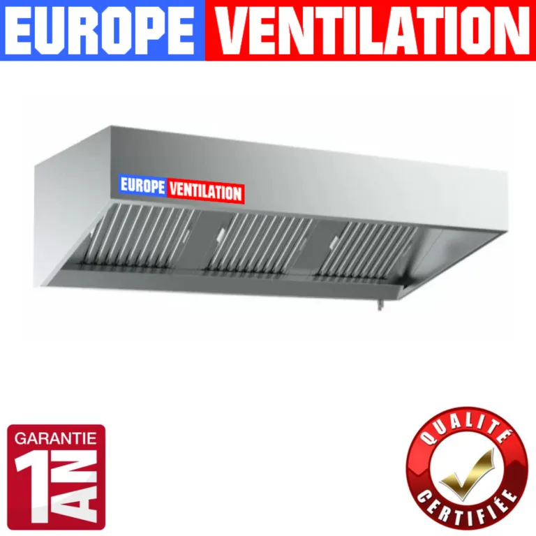 hotte professionnelle pour les restaurants 1m à 3m