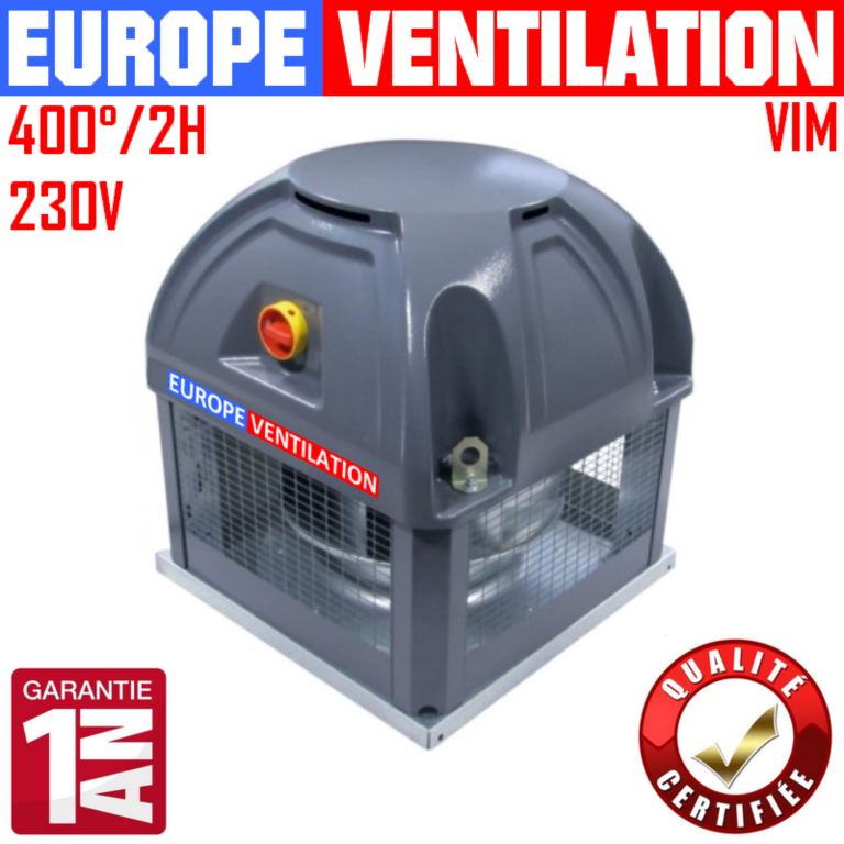 Tourelle d'extraction restaurant monophasé 230V VIM avec cadenas de sécurité