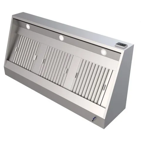 hotte inox professionnelle complete avec moteur et variateur pour restaurant