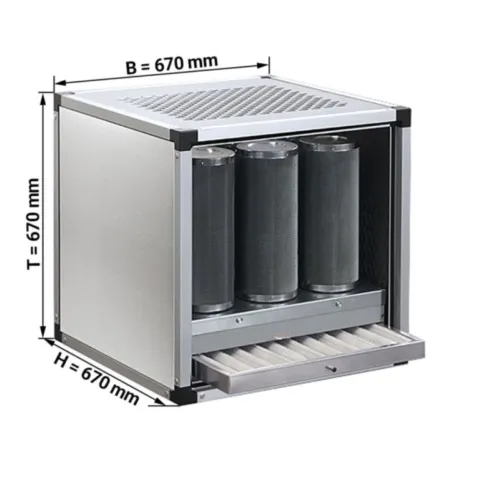 hotte professionnelle avec caisson charbon actif