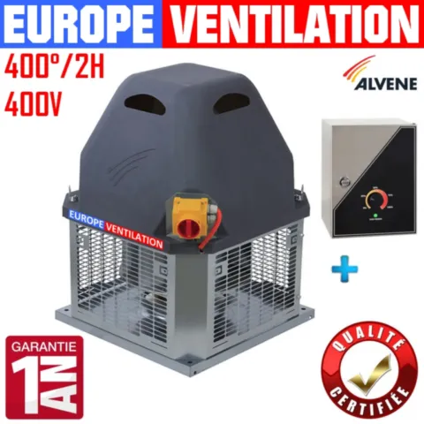 Tourelle d'extraction ALVENE EMMOS 032 pour cuisine professionnelle 400v - 1500 m3/h avec variateur