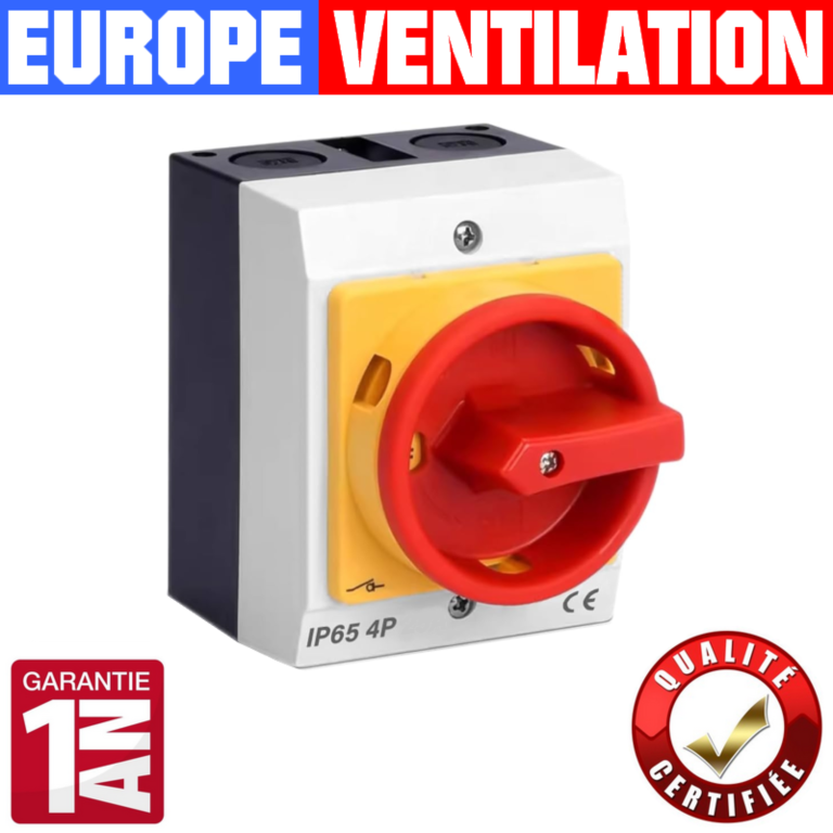 Interrupteur sectionneur 16 A - 4 Poles pour cuisine professionnelle - Cadenas de sécurité 16A pour moteur hotte