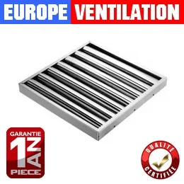 Filtre metallique inox pour hotte de cuisine professionnelle restaurant